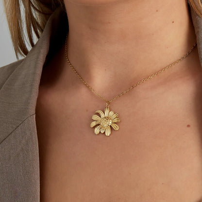 Ketting happy daisy - Goud Ketting