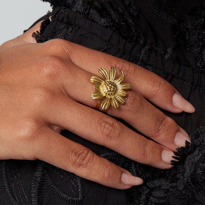 Ring daisy flower - Goud ring