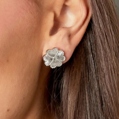 Oorbellen bloem - Zilver oorbellen