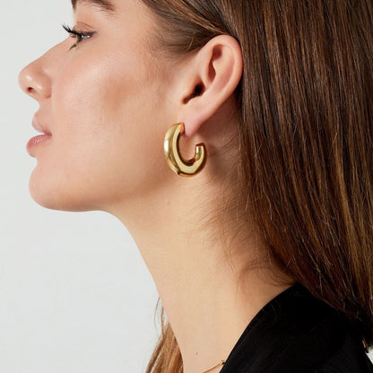 Oorbellen basic hoops 3,3cm - Goud oorbellen