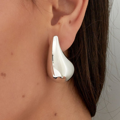 Oorbellen drops large - Zilver oorbellen