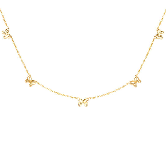 Ketting vlinders - Goud ketting