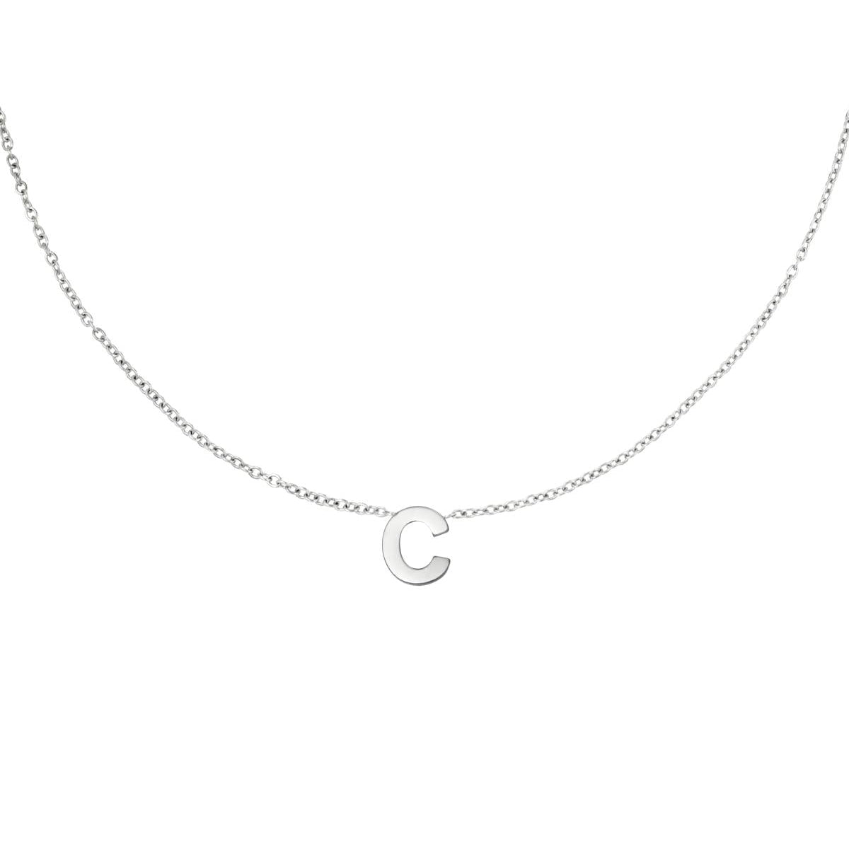 Zilveren Initiaal Ketting A tem Z C Ketting