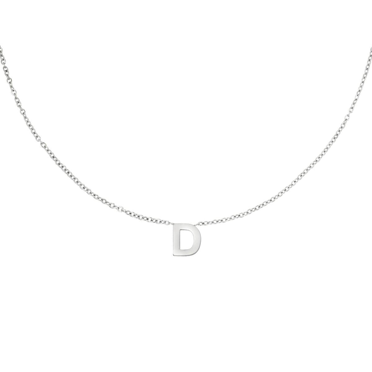 Zilveren Initiaal Ketting A tem Z D Ketting