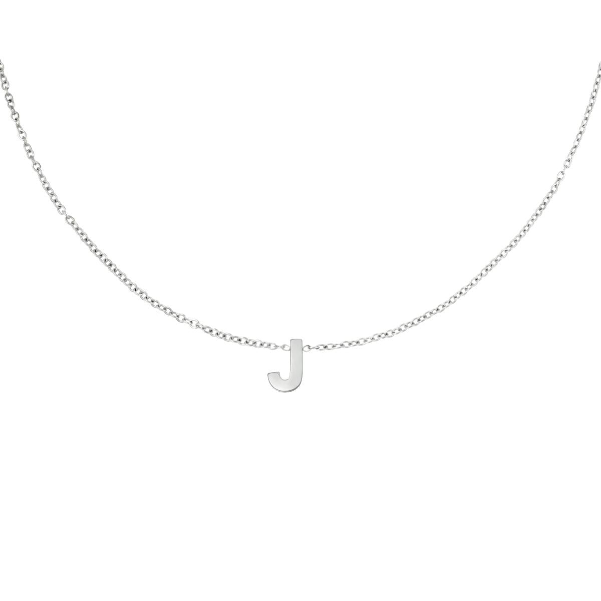 Zilveren Initiaal Ketting A tem Z J Ketting