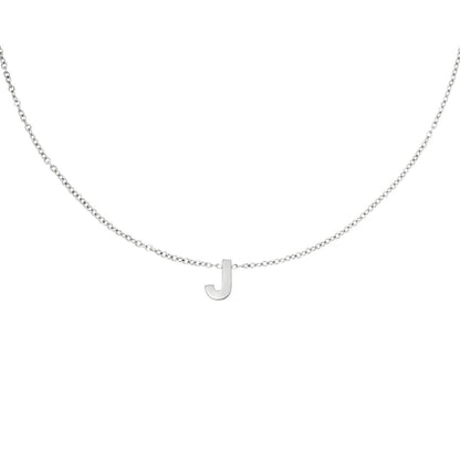 Zilveren Initiaal Ketting A tem Z J Ketting