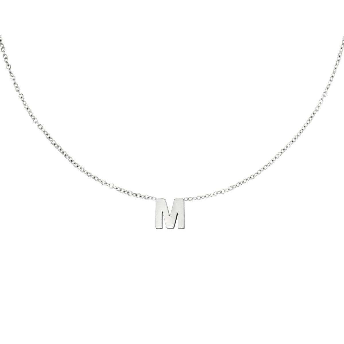 Zilveren Initiaal Ketting A tem Z M Ketting