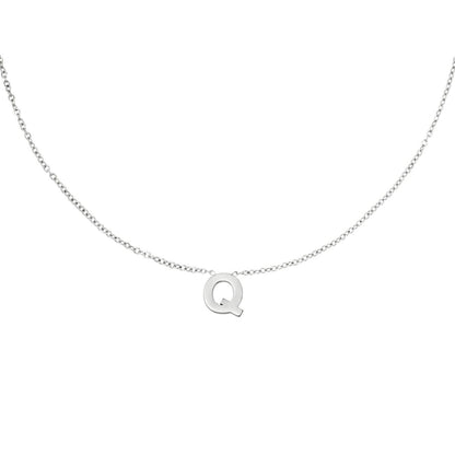 Zilveren Initiaal Ketting A tem Z Q Ketting