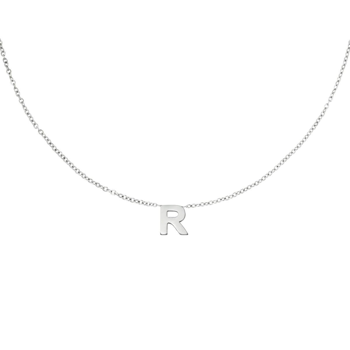 Zilveren Initiaal Ketting A tem Z R Ketting