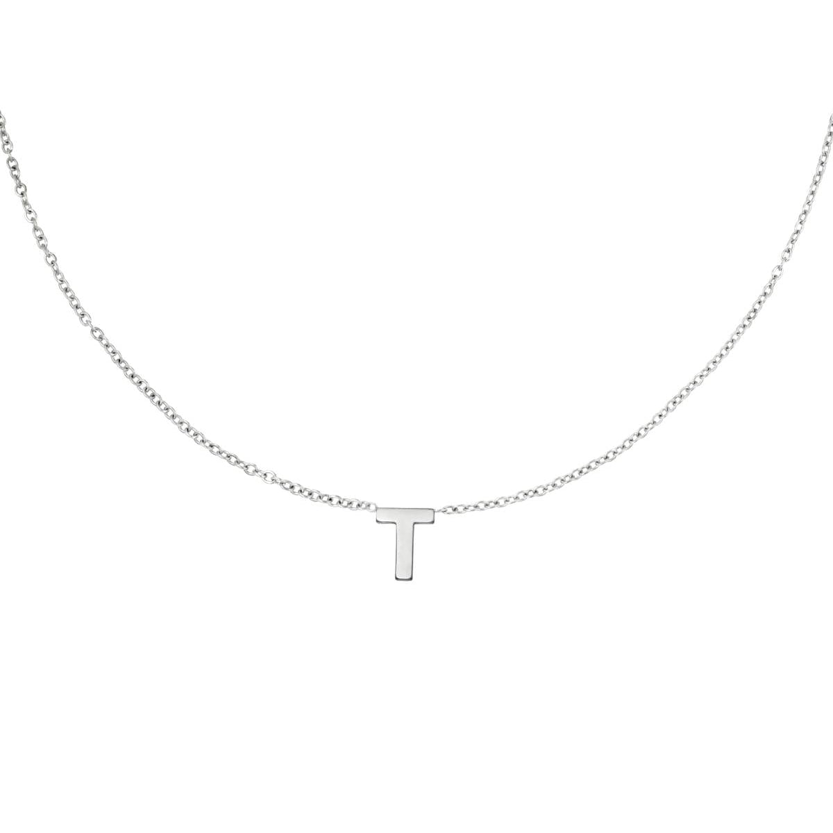 Zilveren Initiaal Ketting A tem Z T Ketting