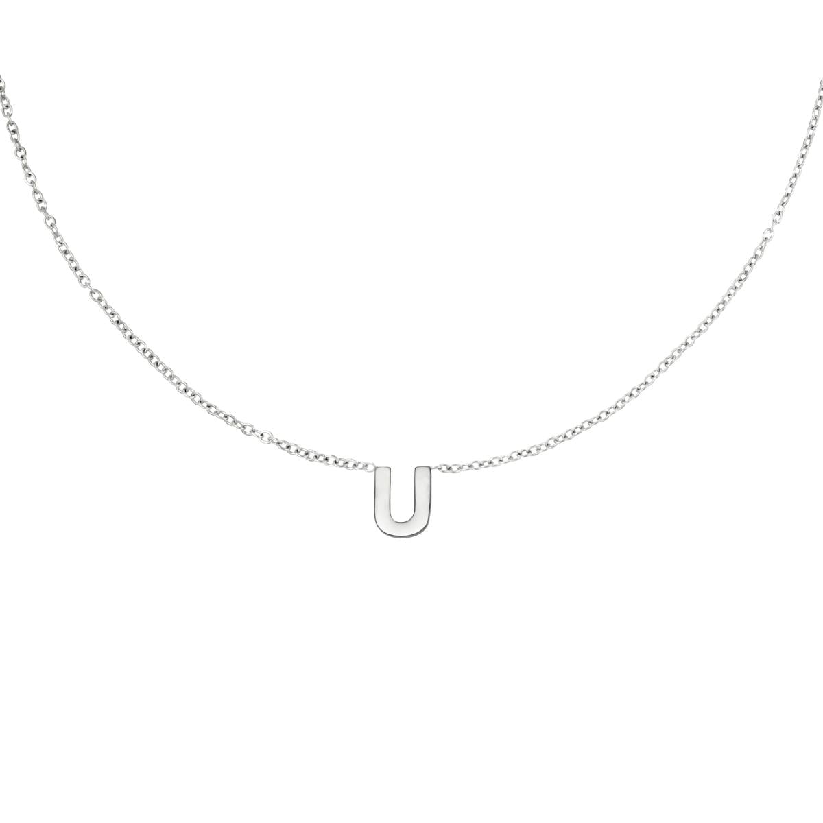 Zilveren Initiaal Ketting A tem Z U Ketting