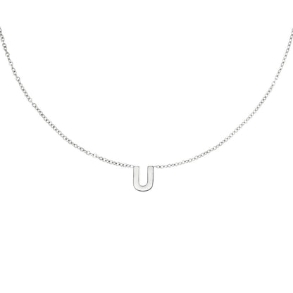 Zilveren Initiaal Ketting A tem Z U Ketting