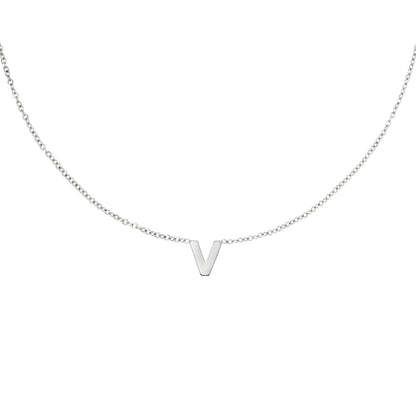 Zilveren Initiaal Ketting A tem Z V Ketting