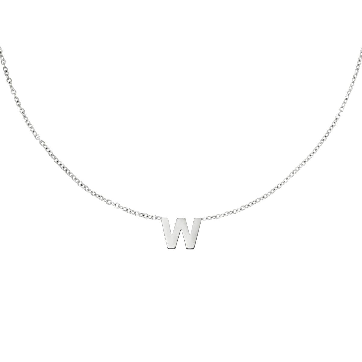 Zilveren Initiaal Ketting A tem Z W Ketting