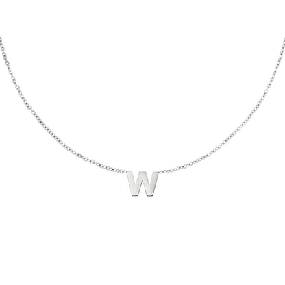 Zilveren Initiaal Ketting A tem Z W Ketting