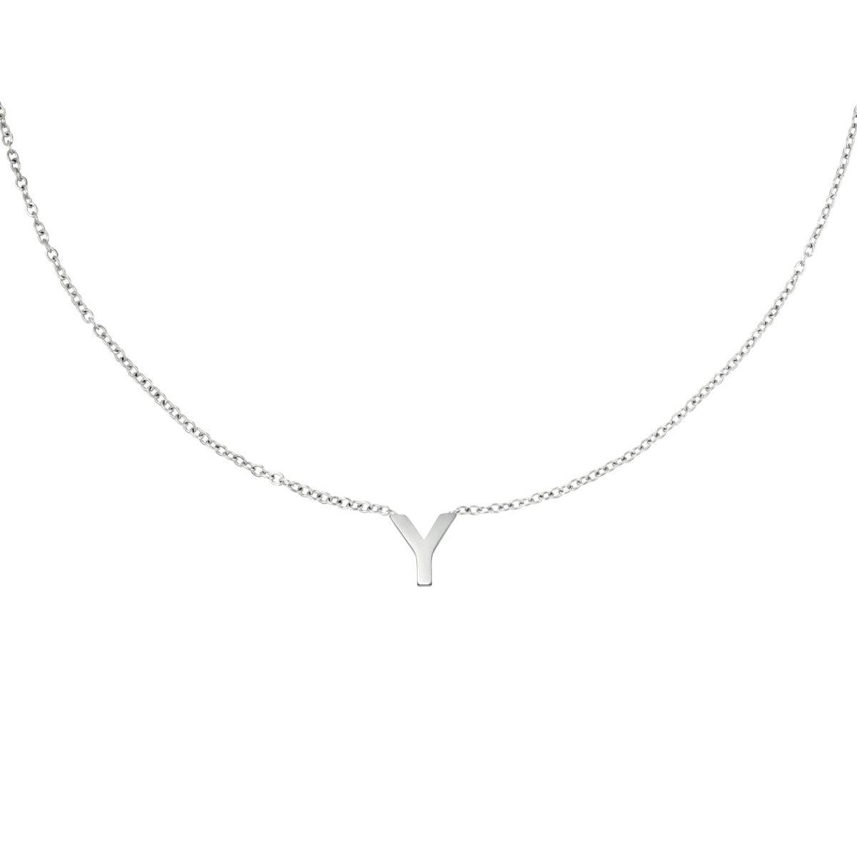 Zilveren Initiaal Ketting A tem Z Y Ketting