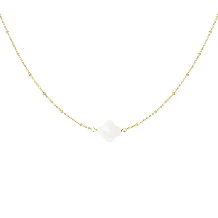 Ketting klaver schelp - Goud Ketting