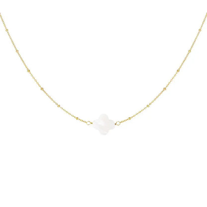 Ketting klaver schelp - Goud Ketting