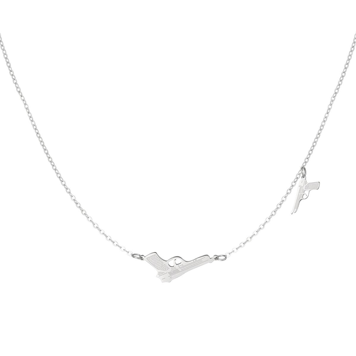 Ketting two guns - Zilver Ketting