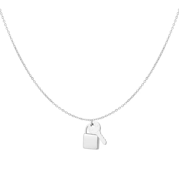 Ketting Slot & Sleutel - Zilver Ketting