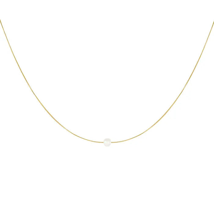 Ketting Ultra Fijn met Parel - Goud Ketting