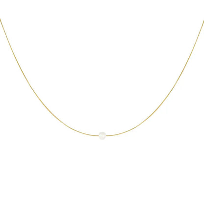 Ketting Ultra Fijn met Parel - Goud Ketting