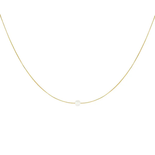 Ketting Ultra Fijn met Parel Goud Ketting