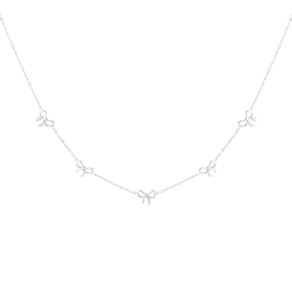Ketting strikjes - Zilver Ketting