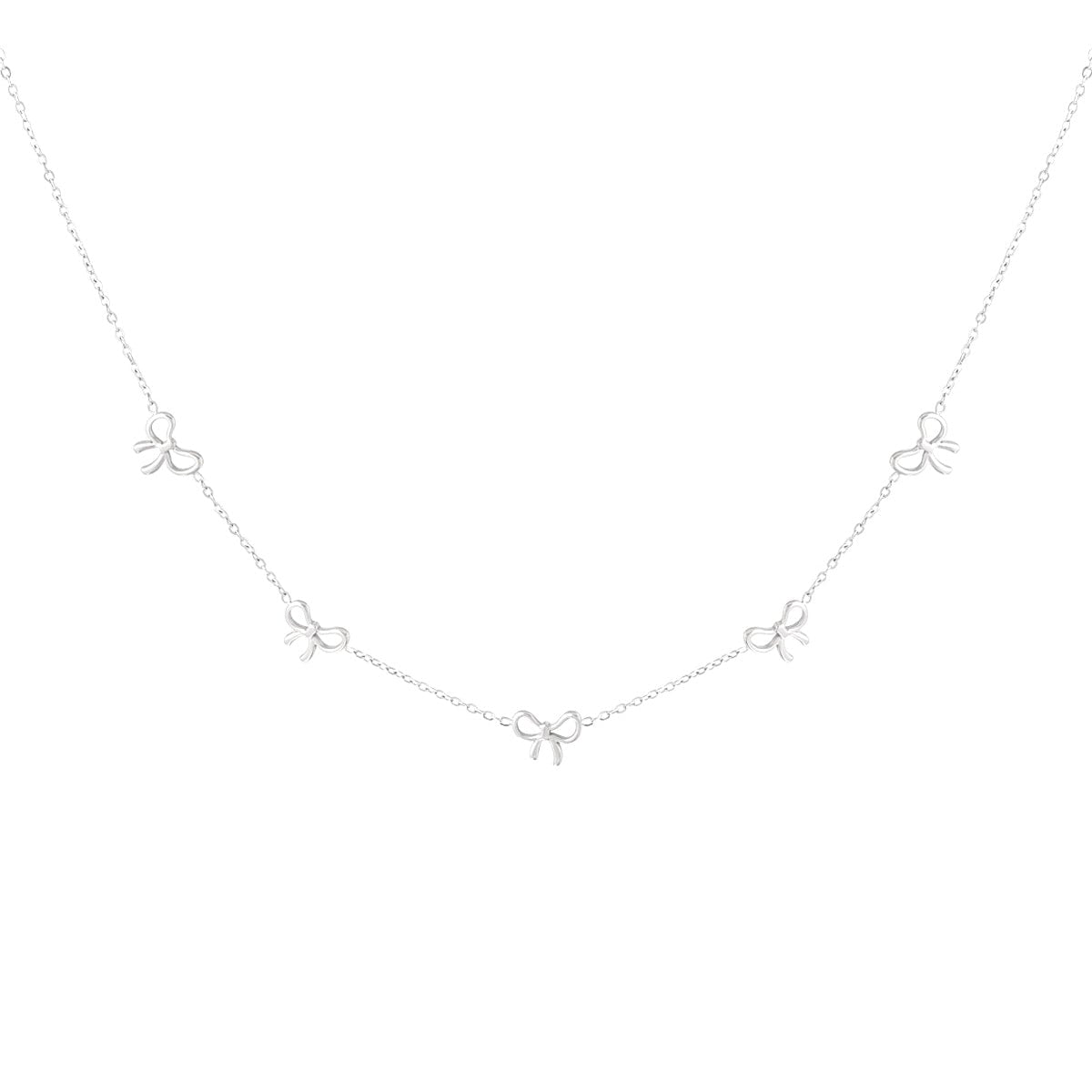 Ketting strikjes - Zilver Ketting