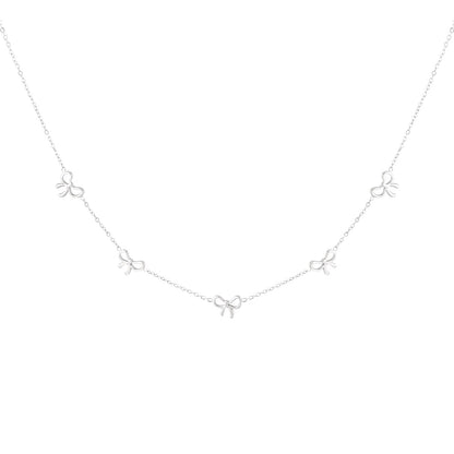 Ketting strikjes - Zilver Ketting
