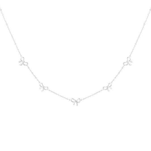 Ketting strikjes - Zilver Ketting