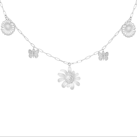 Bedelketting flowerlicious - Zilver kettingen