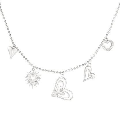Bedelketting Hearts Zilver ketting