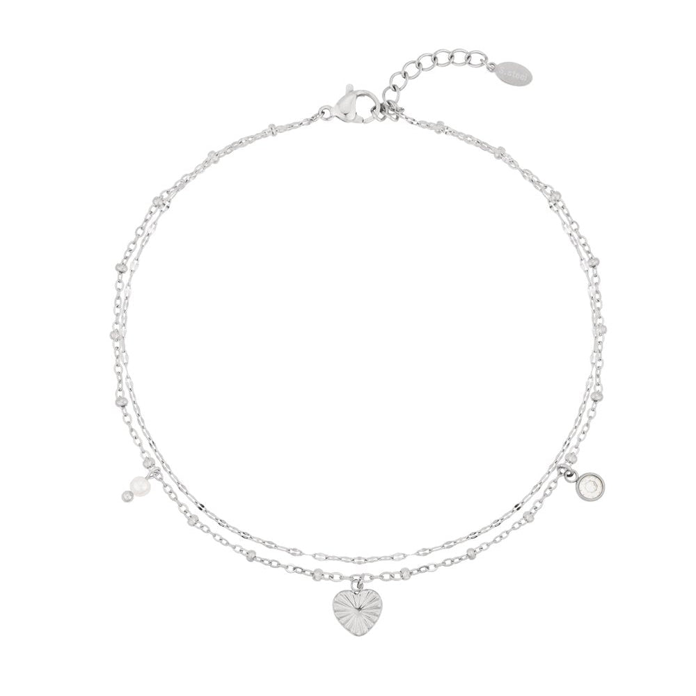 Enkelbandje Love - Zilver enkelbandje