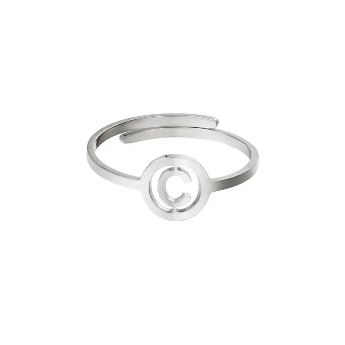 Initiaal Ring Zilver C Ringen
