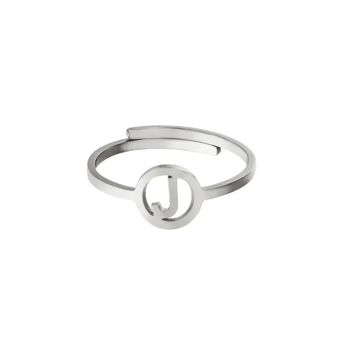 Initiaal Ring Zilver J Ringen