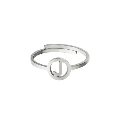 Initiaal Ring Zilver J Ringen
