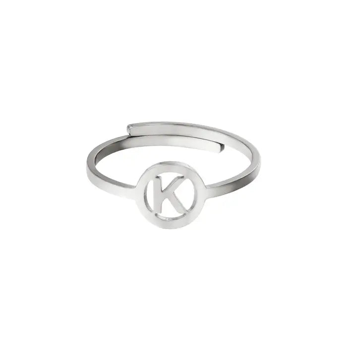 Initiaal Ring Zilver K Ringen