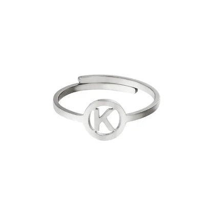Initiaal Ring Zilver K Ringen