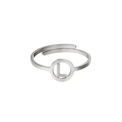 Initiaal Ring Zilver L Ringen
