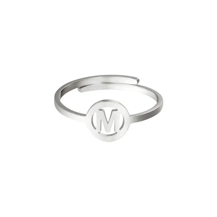 Initiaal Ring Zilver M Ringen