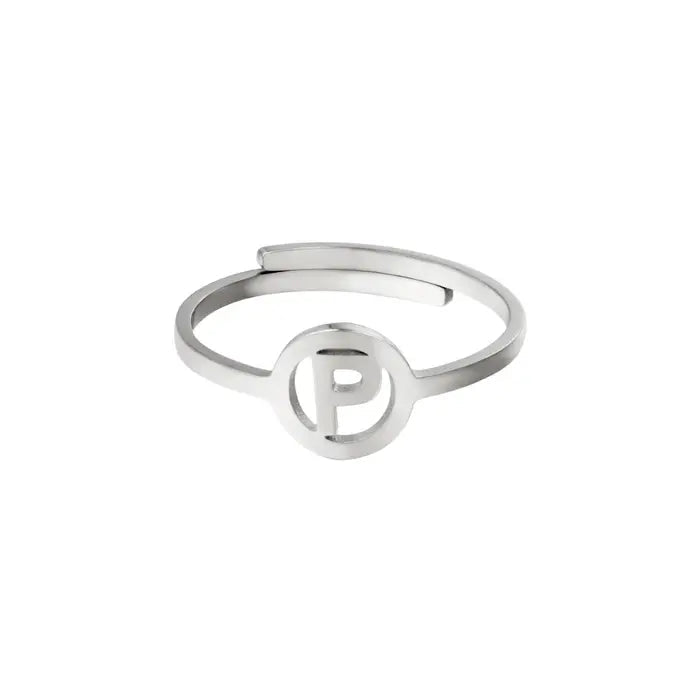 Initiaal Ring Zilver P Ringen