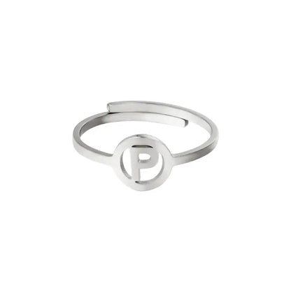 Initiaal Ring Zilver P Ringen