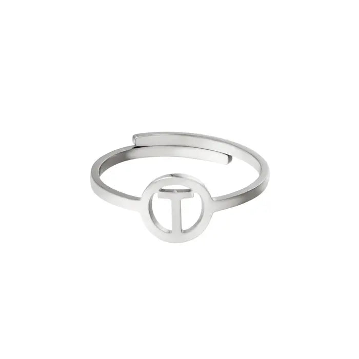 Initiaal Ring Zilver T Ringen