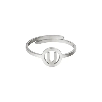 Initiaal Ring Zilver U Ringen