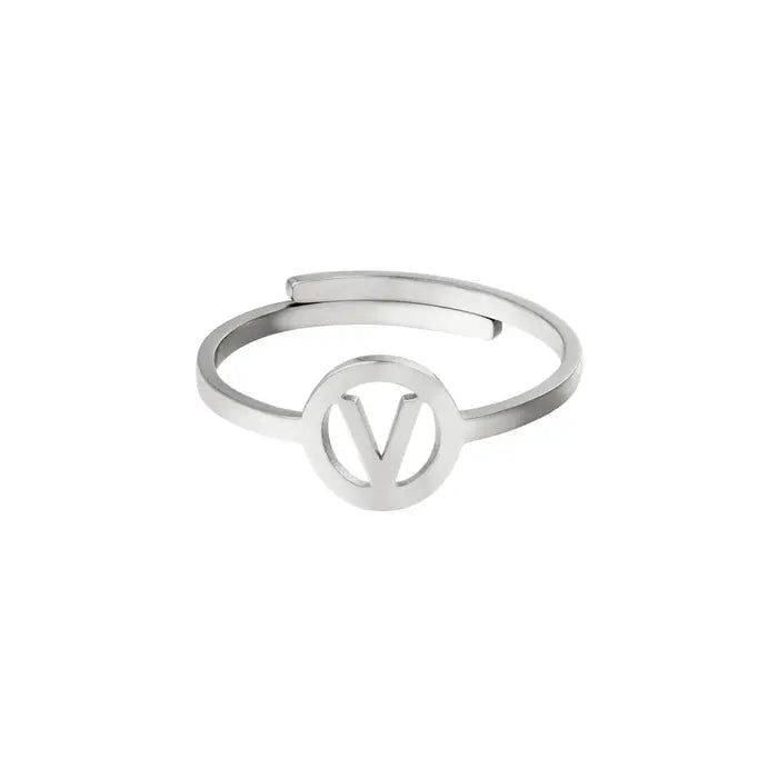 Initiaal Ring Zilver V Ringen
