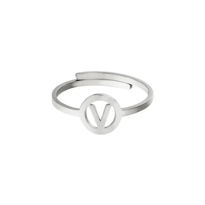 Initiaal Ring Zilver V Ringen
