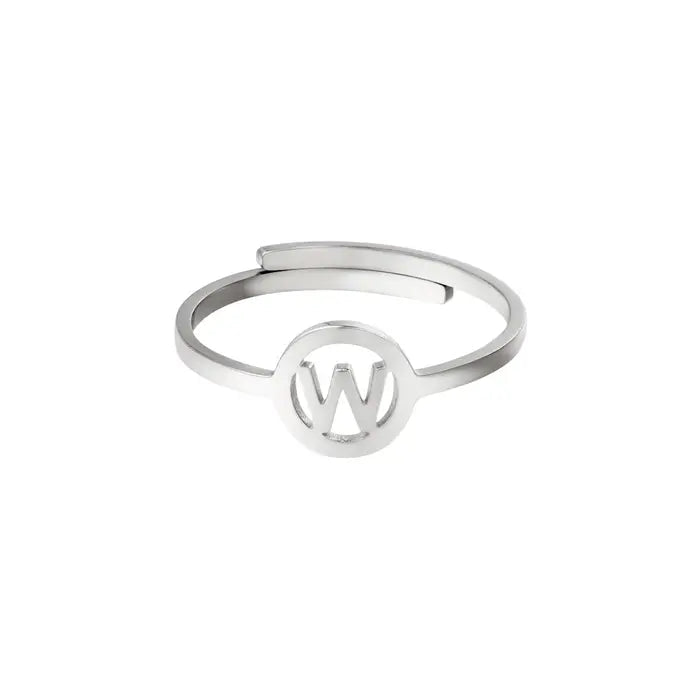 Initiaal Ring Zilver W Ringen