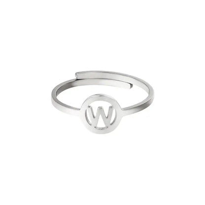 Initiaal Ring Zilver W Ringen