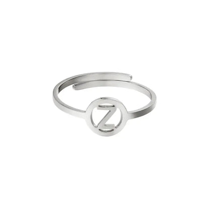 Initiaal Ring Zilver Z Ringen